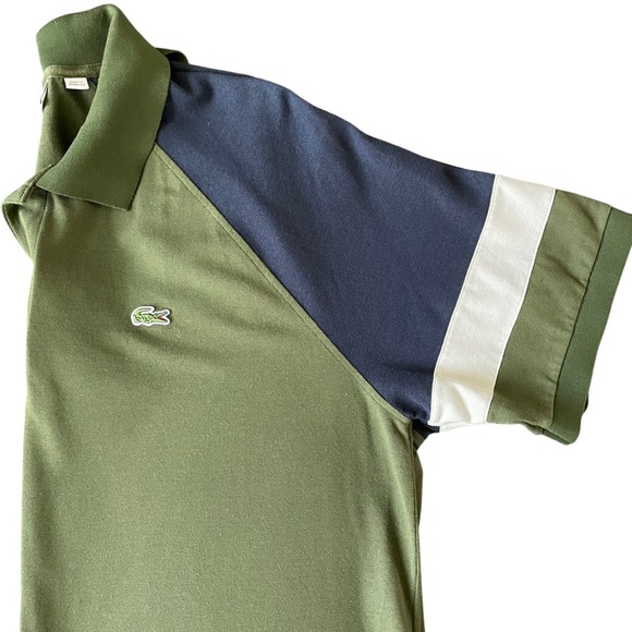 Lacoste Classic Fit Colorblock Polo Shirt Olive Green XL 6 Preppy Golf Tennis - Picture 3 of 8